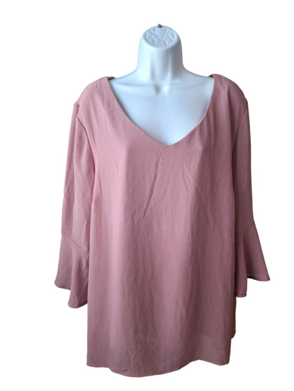 Tacera Pink Tunic Blouse 2X Boho Minimalist Oversized Cottagecore Top